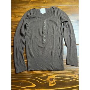 Old Navy Sweater, Women's Size Medium, Brown, Pullover, Button up 1/4